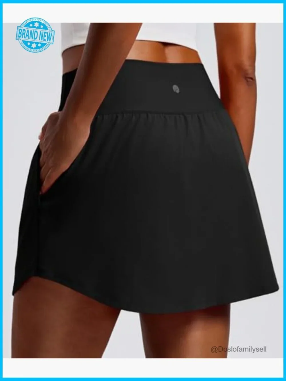 Curved Hem High Waisted Golf Skort with 4 Pockets for Tennis Pickleball
